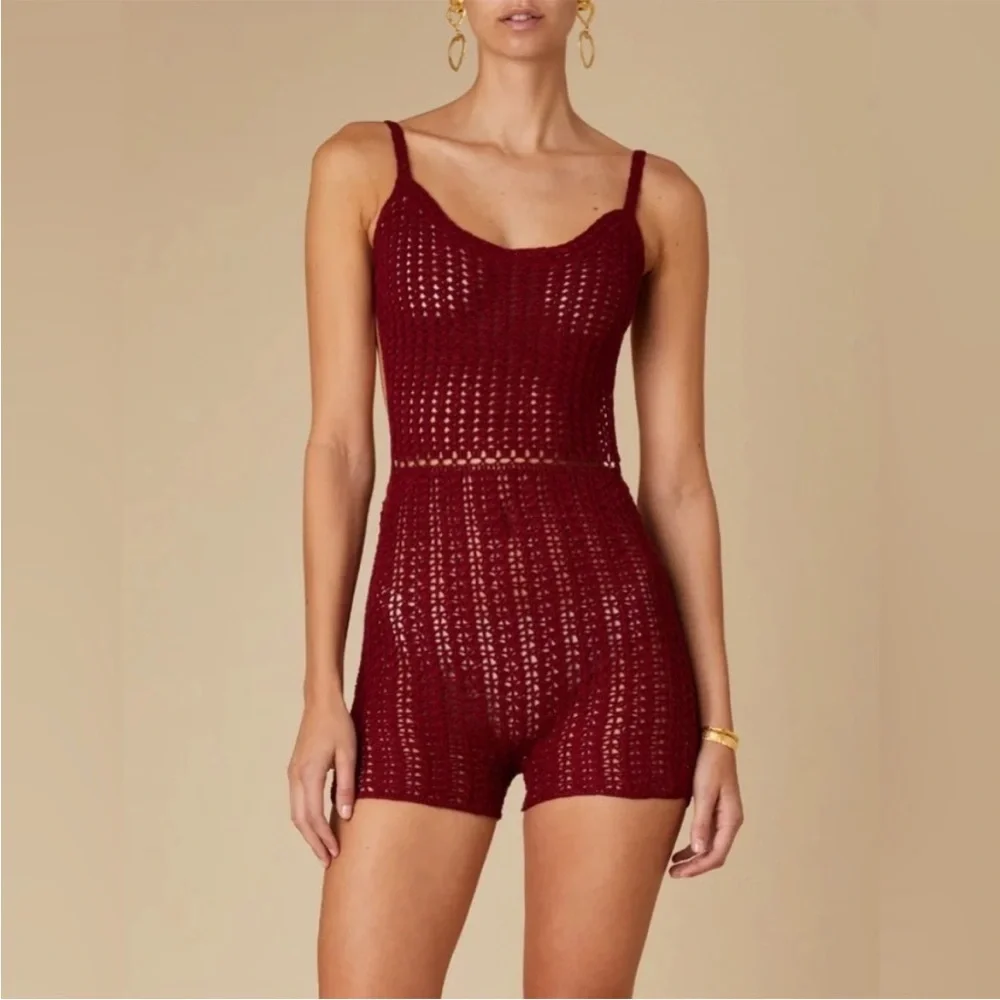 Savannah Morrow The Label Leo Romper in‎ Ruby NWT Small $650 MSRP